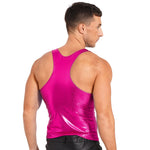 Shiny Metallic Tank Tops Men Sport Fitness Bodybuilding Tanks Fashion Mens Gym Vest Tops Sleeveless T-Shirt Singlet Undershirts