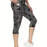 Capri Leggings for Women High Waisted Yoga Pants with Pockets Soft Black for Running Workout