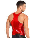 Shiny Metallic Tank Tops Men Sport Fitness Bodybuilding Tanks Fashion Mens Gym Vest Tops Sleeveless T-Shirt Singlet Undershirts