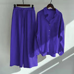 Autumn Women's Clothing 2024 New Fashionable Retro Cotton Linen Shirt High Waist Loose Long Sleeved Lace Up Pants Two-piece Set