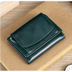 AirTag Wallet Oil Leather RFID Tri-fold Wallet Suitable for Men Women with Coin Pocket Luxury Purse Card Holder without AirTag