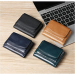 AirTag Wallet Oil Leather RFID Tri-fold Wallet Suitable for Men Women with Coin Pocket Luxury Purse Card Holder without AirTag