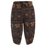 Mens Allover Stylish Print Harem Pants Capri Pants Elastic Waistband Pockets Hippie Pants Boho Style Trousers Beach Costume