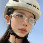 Retro Y2K Men Oval Sunglasses Women Fashion Sports Goggles Popular Cat Eye Sun Eyewear Ladies UV400 Eyeglasses
