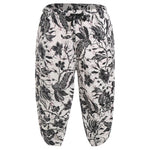 Mens Allover Stylish Print Harem Pants Capri Pants Elastic Waistband Pockets Hippie Pants Boho Style Trousers Beach Costume