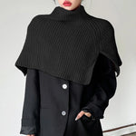 Autumn and Winter Design Sense, High Neck, Split Woolen Shawl, Fashionable Atmosphere, Women's Retro Scarf