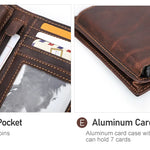 Luxury Brand Airtag Wallet Men Leather RFID Aluminum Card Holder Zipper Slim Purses Anti-lost ID Credit Card Folding wallets
