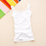 Tank Tops Women Summer O-neck Lace Suspender Camisole Solid Color Female U-shaped Low Cut Vest 2024 Sleeveless