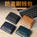 AirTag Wallet Oil Leather RFID Tri-fold Wallet Suitable for Men Women with Coin Pocket Luxury Purse Card Holder without AirTag