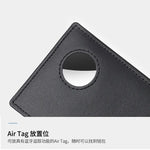 Airtag Business Genuine Cow Leather Men Bifold Thin Wallet RFID Blocking Credit Bank Card Holder with ID Window Male Purse Black