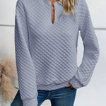 Women Sweatshirt 2025 Spring Autumn Latest Fashion Solid Color Deep V-Neck Pullover Long Sleeved Casual Hoodie Loose Sporty Top