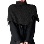 Autumn and Winter Design Sense, High Neck, Split Woolen Shawl, Fashionable Atmosphere, Women's Retro Scarf