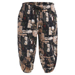 Mens Allover Stylish Print Harem Pants Capri Pants Elastic Waistband Pockets Hippie Pants Boho Style Trousers Beach Costume