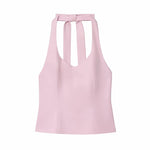 Women Summer Halter Tank Tops Women New Fashion Sweet Strapless Bow Elegant Street Casual Backless Female Top Clothing