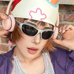 Retro Y2K Men Oval Sunglasses Women Fashion Sports Goggles Popular Cat Eye Sun Eyewear Ladies UV400 Eyeglasses
