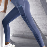 New High Waist Women's Leggings Stretch Yoga Pants Tights With Pockets Push Up Fitness Running Sportswear Solid Color Pants