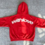 Autumn New 'With Love' Letter Graphic Printed Hoodie Men & Women Pullover Hooded Long Sleeve Sweatshirt Loose Casual Streetwear