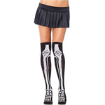 Halloween April Fools Day Theme Party Role Playing Horror Skull Print Long Tube Tight Stockings Costume Women Festival
