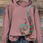 Hoodies Sweatshirts Printed Crewneck Blue Ocean Tentacles Casual Colors Outdoors Sports Harajuku Streetwear Women Men Clothing