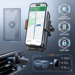 Car Phone Charger Phone Holder 15W Wireless & Wired Charger Auto Sensing One-Touch Release and Rotation Qi FCC ROHS Certified