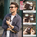 Luxury Brand Airtag Wallet Men Leather RFID Aluminum Card Holder Zipper Slim Purses Anti-lost ID Credit Card Folding wallets