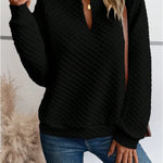Women Sweatshirt 2025 Spring Autumn Latest Fashion Solid Color Deep V-Neck Pullover Long Sleeved Casual Hoodie Loose Sporty Top