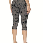 Capri Leggings for Women High Waisted Yoga Pants with Pockets Soft Black for Running Workout