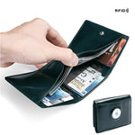 AirTag Wallet Oil Leather RFID Tri-fold Wallet Suitable for Men Women with Coin Pocket Luxury Purse Card Holder without AirTag