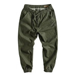 Cargo Pants Trousers for Men 2022 Casual Multi Pockets Stretchy Cuffs Thin Drawstring Elastic Waist Men Fitness Pants