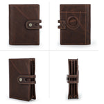 Luxury Brand Airtag Wallet Men Leather RFID Aluminum Card Holder Zipper Slim Purses Anti-lost ID Credit Card Folding wallets