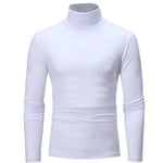 Autumn  Winter Men's High Neck T-shirt Slim Fit Fashion High Elastic Long Sleeve Casual Breathable Apparel Pullover