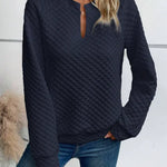 Women Sweatshirt 2025 Spring Autumn Latest Fashion Solid Color Deep V-Neck Pullover Long Sleeved Casual Hoodie Loose Sporty Top