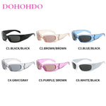 Retro Y2K Sports Sunglasses For Men Women Punk Fashion Trend Luxury Brand Design Punk Outdoor Cycling Goggles Eyeglasses UV400