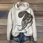 Hoodies Sweatshirts Printed Crewneck Blue Ocean Tentacles Casual Colors Outdoors Sports Harajuku Streetwear Women Men Clothing