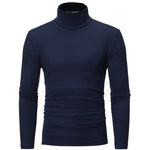 Autumn  Winter Men's High Neck T-shirt Slim Fit Fashion High Elastic Long Sleeve Casual Breathable Apparel Pullover