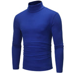 Autumn  Winter Men's High Neck T-shirt Slim Fit Fashion High Elastic Long Sleeve Cotton Casual Breathable Apparel Pullover