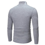 Autumn  Winter Men's High Neck T-shirt Slim Fit Fashion High Elastic Long Sleeve Casual Breathable Apparel Pullover