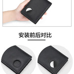 Airtag Business Genuine Cow Leather Men Bifold Thin Wallet RFID Blocking Credit Bank Card Holder with ID Window Male Purse Black