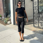 Black Capris Slight Flare Pants Women Y2k Clothes Slim Fit Trousers Pantalones De Mujer Zipper Roupa Feminino Streetwear