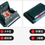 AirTag Wallet Oil Leather RFID Tri-fold Wallet Suitable for Men Women with Coin Pocket Luxury Purse Card Holder without AirTag