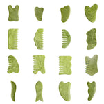 Natural Green Xiuyu Gua Sha Board Jade Stone Massager For SPA Acupuncture Body Scraping Gouache Scraper Facial Beauty Tool