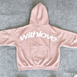 Autumn New 'With Love' Letter Graphic Printed Hoodie Men & Women Pullover Hooded Long Sleeve Sweatshirt Loose Casual Streetwear