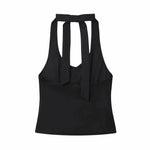 Women Summer Halter Tank Tops Women New Fashion Sweet Strapless Bow Elegant Street Casual Backless Female Top Clothing