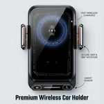 Car Phone Charger Phone Holder 15W Wireless & Wired Charger Auto Sensing One-Touch Release and Rotation Qi FCC ROHS Certified