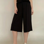 Modal Plus Size Capri Pants Women's Summer Loose Fit Wide Leg Elastic Waist Casual Lounge Shorts