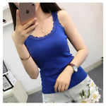 Tank Tops Women Summer O-neck Lace Suspender Camisole Solid Color Female U-shaped Low Cut Vest 2024 Sleeveless