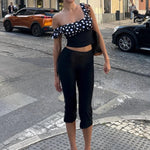 Black Capris Slight Flare Pants Women Y2k Clothes Slim Fit Trousers Pantalones De Mujer Zipper Roupa Feminino Streetwear