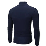 Autumn  Winter Men's High Neck T-shirt Slim Fit Fashion High Elastic Long Sleeve Cotton Casual Breathable Apparel Pullover