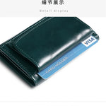AirTag Wallet Oil Leather RFID Tri-fold Wallet Suitable for Men Women with Coin Pocket Luxury Purse Card Holder without AirTag