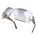 Retro Women's Sunglasses Wrap Around Y2K Sunglasses Futuristic Gradient Lens Sun Glasses Modern Shades Eyewear
